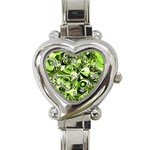 Retro Green Abstract Heart Italian Charm Watch 