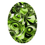 Retro Green Abstract Oval Ornament (Two Sides)