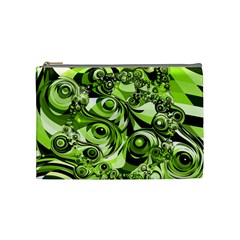 Retro Green Abstract Cosmetic Bag (Medium) from UrbanLoad.com Front