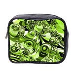 Retro Green Abstract Mini Travel Toiletry Bag (Two Sides)