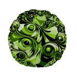 Retro Green Abstract 15  Premium Round Cushion 