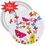 Butterfly Beauty 3  Button (10 pack)