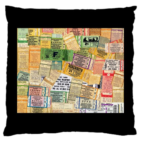 Retro Concert Tickets Large Cushion Case (Single Sided)  from UrbanLoad.com Front
