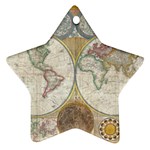 1794 World Map Star Ornament