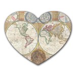 1794 World Map Mouse Pad (Heart)
