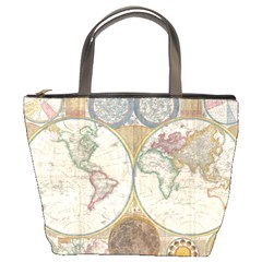 1794 World Map Bucket Handbag from UrbanLoad.com Front
