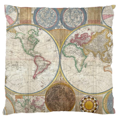 1794 World Map Large Cushion Case (Single Sided)  from UrbanLoad.com Front