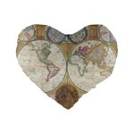 1794 World Map 16  Premium Heart Shape Cushion 