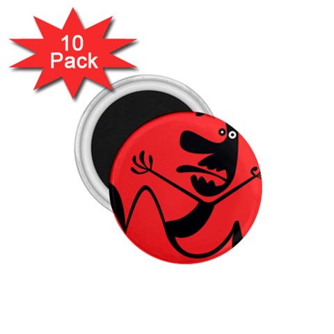 Running Man 1.75  Button Magnet (10 pack) from UrbanLoad.com Front