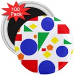 Random Geometrics 3  Button Magnet (100 pack)