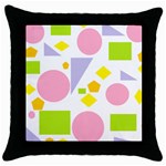 Spring Geometrics Black Throw Pillow Case