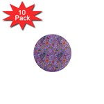 Purple Paisley 1  Mini Button Magnet (10 pack)