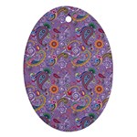 Purple Paisley Oval Ornament (Two Sides)