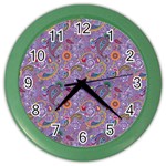 Purple Paisley Wall Clock (Color)