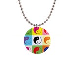 Ying Yang   Button Necklace