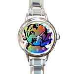 Dog Round Italian Charm Watch