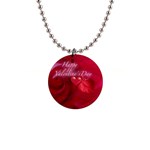 Happy Valentines Day- 1  Button Necklace