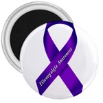 Fibro Awareness Ribbon 3  Button Magnet