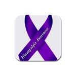 Fibro Awareness Ribbon Drink Coasters 4 Pack (Square)