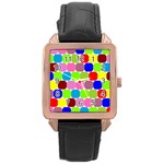 Color Rose Gold Leather Watch 