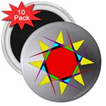 Star 3  Button Magnet (10 pack)