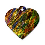 Abstract Smoke Dog Tag Heart (One Sided) 