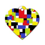 Mod Geometric Dog Tag Heart (One Sided) 