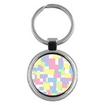 Mod Pastel Geometric Key Chain (Round)