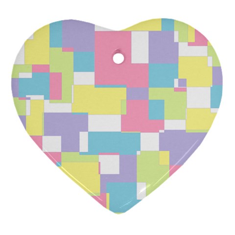 Mod Pastel Geometric Heart Ornament (Two Sides) from UrbanLoad.com Front