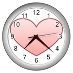 Big Heart Wall Clock (Silver)