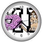 Poke Brain Me 2 Wall Clock (Silver)