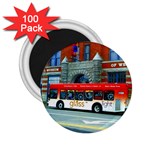 Double Decker Bus   Ave Hurley   2.25  Button Magnet (100 pack)