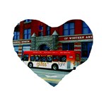 Double Decker Bus   Ave Hurley   16  Premium Heart Shape Cushion 