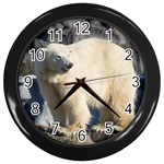 polar bear Wall Clock (Black)