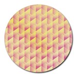 Geometric Pink & Yellow  8  Mouse Pad (Round)