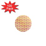Geometric Pink & Yellow  1  Mini Button Magnet (100 pack)
