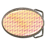 Geometric Pink & Yellow  Belt Buckle (Oval)