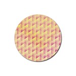 Geometric Pink & Yellow  Drink Coaster (Round)