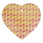 Geometric Pink & Yellow  Heart Ornament (Two Sides)