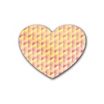 Geometric Pink & Yellow  Drink Coasters 4 Pack (Heart) 