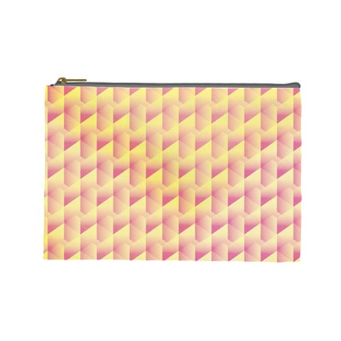 Geometric Pink & Yellow  Cosmetic Bag (Large) from UrbanLoad.com Front