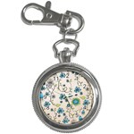 Whimsical Flowers Blue Key Chain Watch