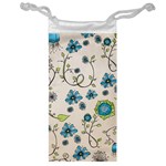 Whimsical Flowers Blue Jewelry Bag
