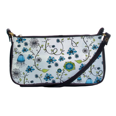 Blue Whimsical Flowers  on blue Evening Bag from UrbanLoad.com Front