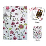 Pink whimsical flowers on blue Playing Cards Single Design