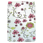 Pink whimsical flowers on blue Removable Flap Cover (Small)