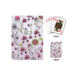 Pink whimsical flowers on pink Playing Cards (Mini)