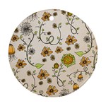 Yellow Whimsical Flowers  Round Ornament