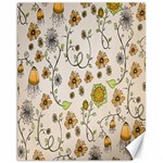 Yellow Whimsical Flowers  Canvas 11  x 14  (Unframed)