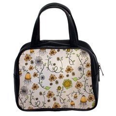 Yellow Whimsical Flowers  Classic Handbag (Two Sides) from UrbanLoad.com Front